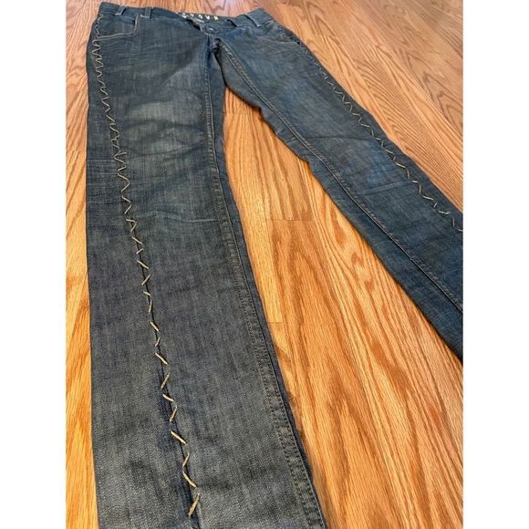 Designer Lace Up Jeans - Picture 2 of 4